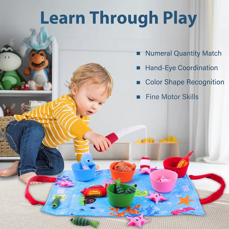 Montessori Cloth Fishing Game Set - Toddler Learning Toys (22pcs)