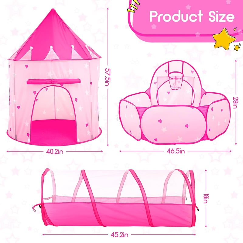 Kids Play Tent Set with Ball Pit & Crawl Tunnel - Perfect Gift