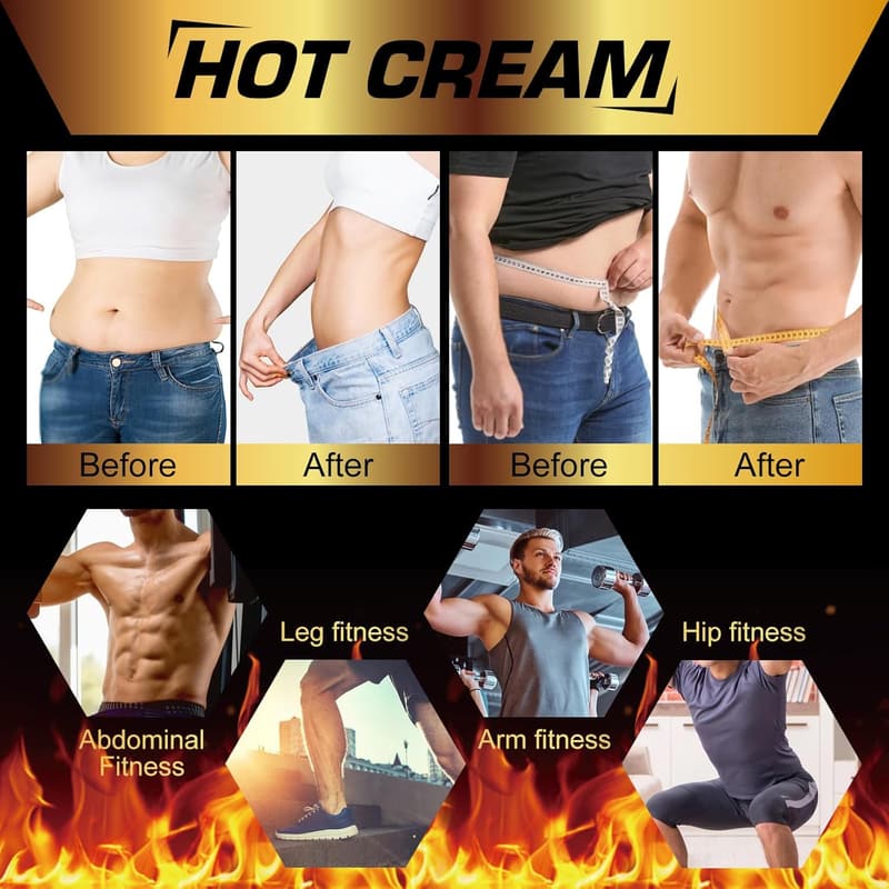 Fat Burning Cream for Belly and Cellulite Treatment, 2-Pack