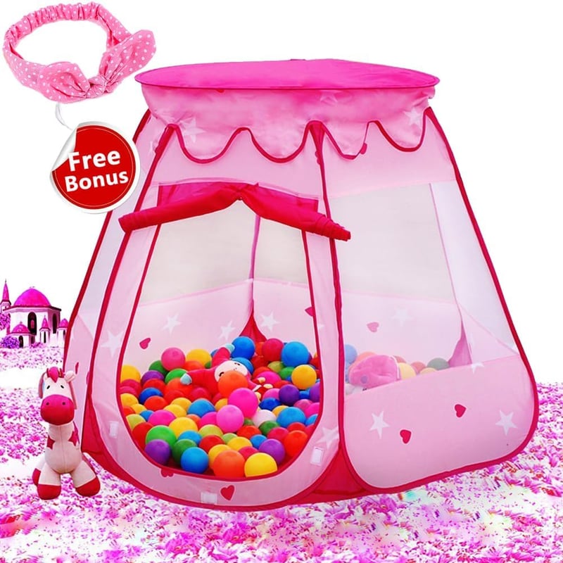 1st Birthday Pink Princess Tent for Girls - Indoor/Outdoor Gift