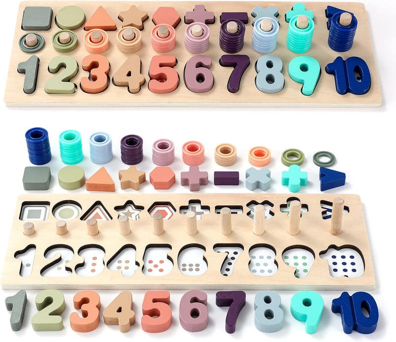 Montessori Counting and Stacking Toys for Toddlers