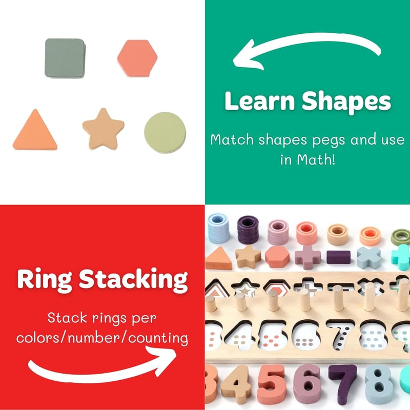 Montessori Counting and Stacking Toys for Toddlers