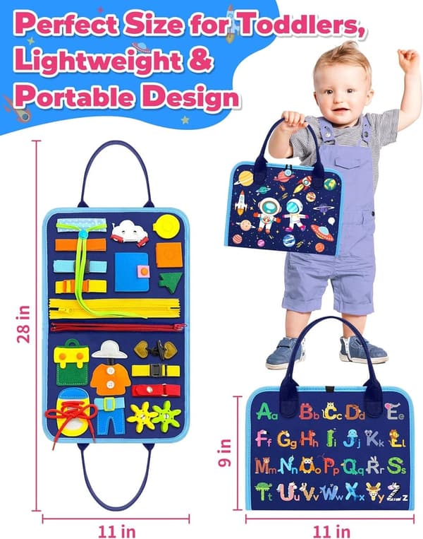 Montessori Busy Board for Toddlers - Sensory Learning Toy