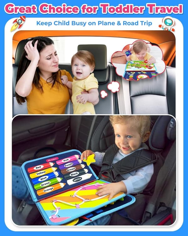 Montessori Busy Board for Toddlers - Sensory Learning Toy