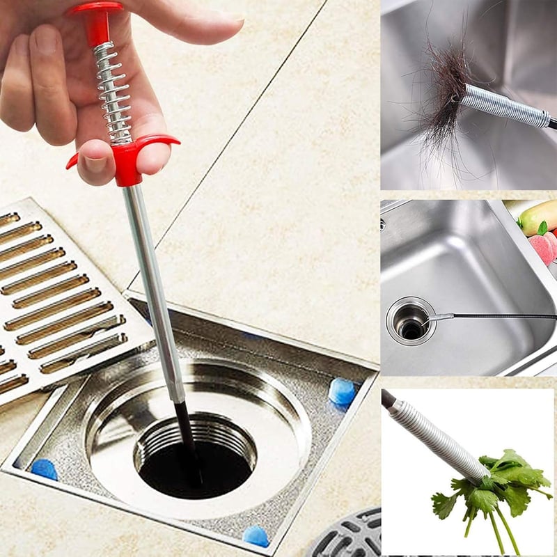 Drain Clog Remover Tool - 79-Inch Flexible Grabber for Clogged Drains