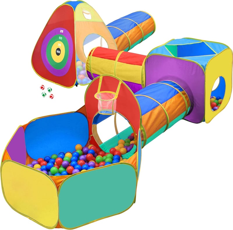 Ball Pit Play Tent & Tunnels for Kids - Birthday Gift for Ages 3-5