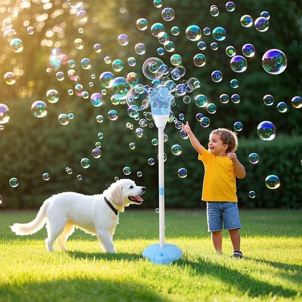 Outdoor Bubble Machine with Lights for Kids' Parties