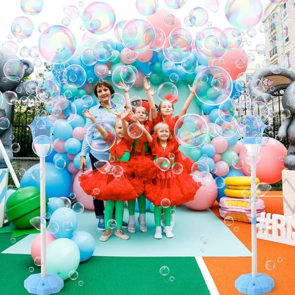 Outdoor Bubble Machine with Lights for Kids' Parties