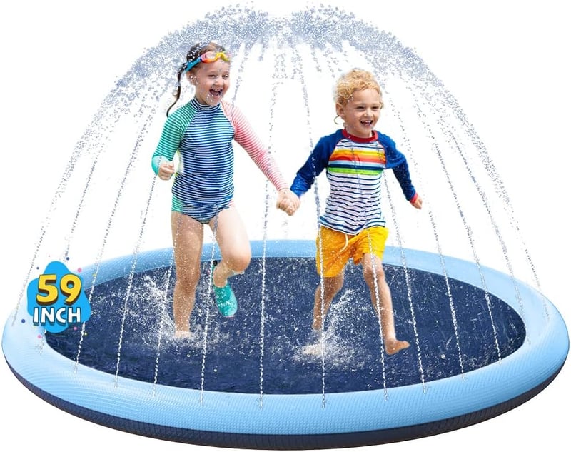 Outdoor Splash Pad Water Mat for Kids & Dogs, 59