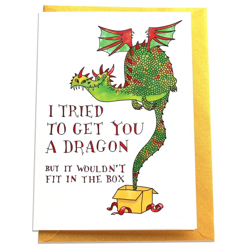 Handmade Dragon Greeting Card for Fairy Tale Birthday