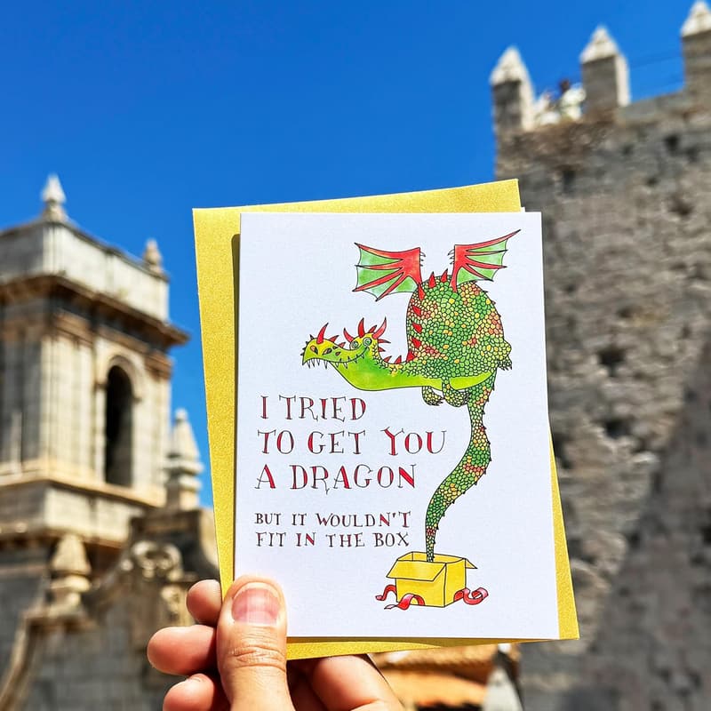 Handmade Dragon Greeting Card for Fairy Tale Birthday