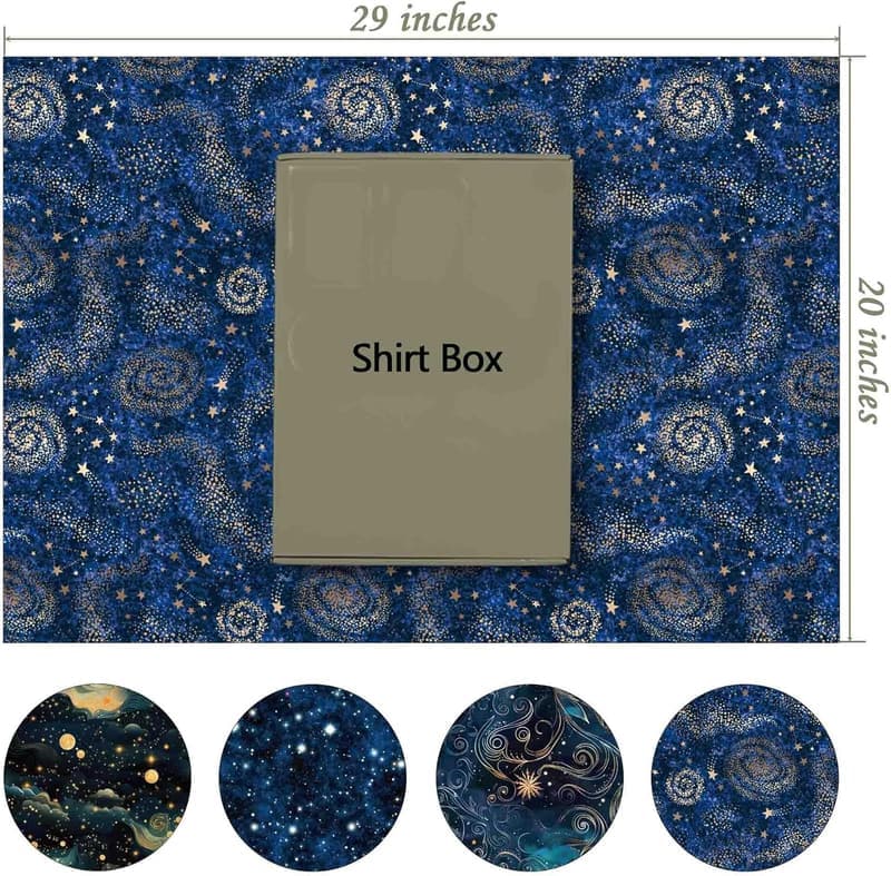 Galaxy Themed Wrapping Paper for Kids - 8 Sheets 20x29 Inch