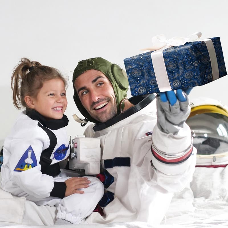 Galaxy Themed Wrapping Paper for Kids - 8 Sheets 20x29 Inch