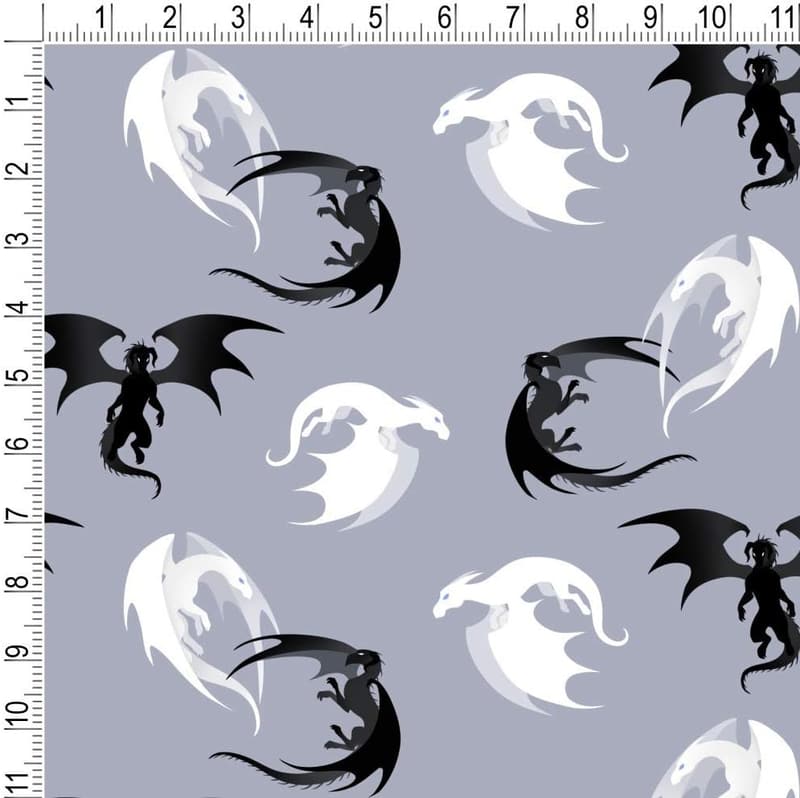 Dragon Pattern Wrapping Paper Rolls - Black & White Design