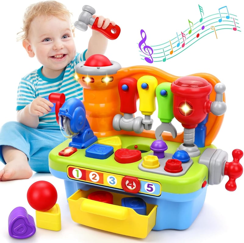 Musical Learning Workbench for 1-Year-Old Boys - Birthday Gift