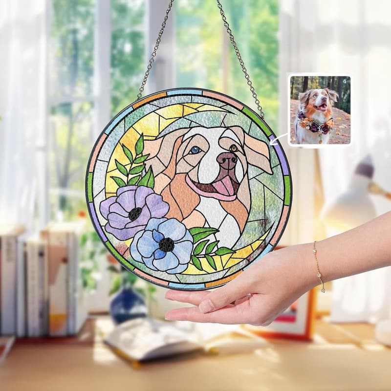 Personalized Dog Memorial Suncatcher - Sympathy Gift for Pet Lovers