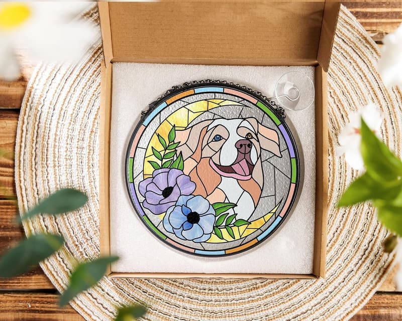 Personalized Dog Memorial Suncatcher - Sympathy Gift for Pet Lovers