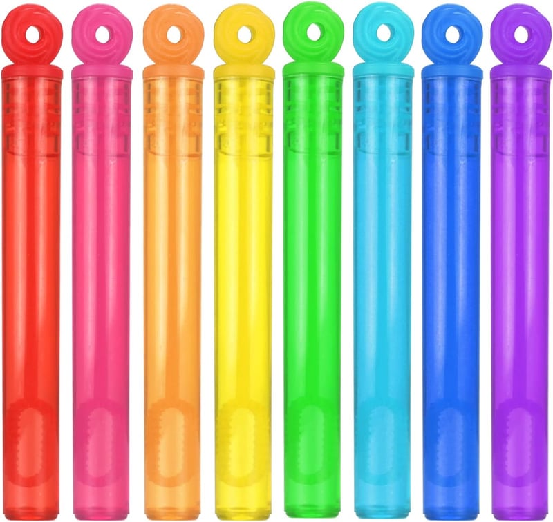 Mini Bubble Wands Assortment - 32-Pack Party Favors for Kids
