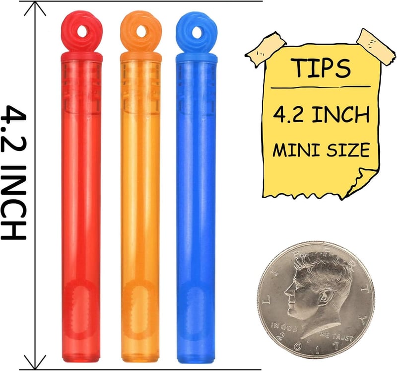 Mini Bubble Wands Assortment - 32-Pack Party Favors for Kids