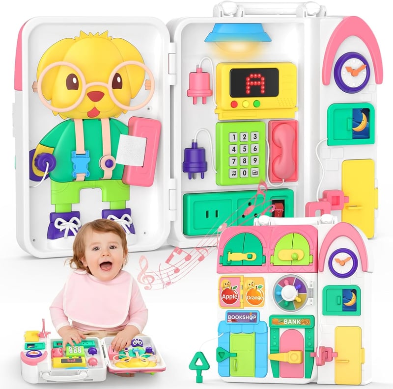 Educational Busy Board Toy for 1+ Year Old Kids