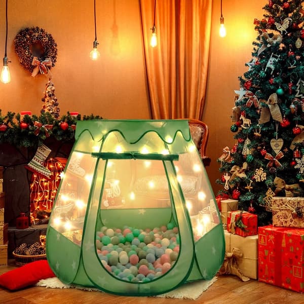 Toddler Ball Pit Tent with 50 Balls and Star Lights for 1-3 Years