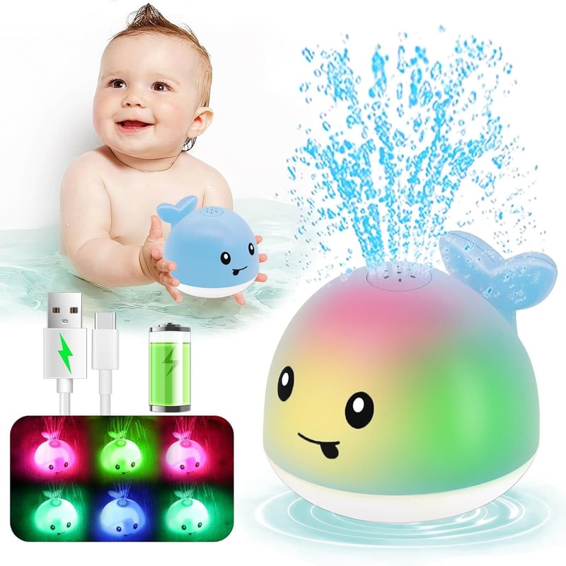 Baby Bath Toys - Light Up Whale Sprinkler for 1st Birthday
