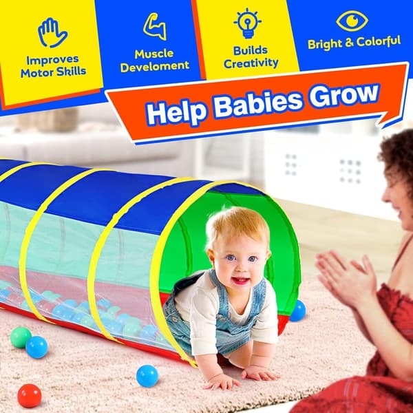 Pop-Up Baby Play Tunnel for Kids and Pets
