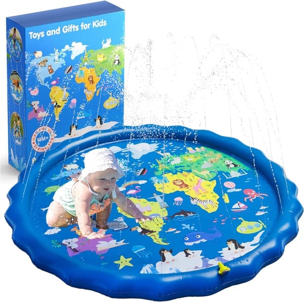Summer Splash Pad for Toddlers & Dogs - 59 Inch Outdoor Fun