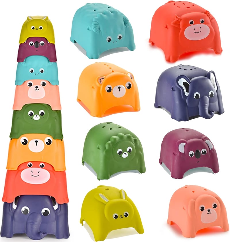 Montessori Animal Stacking Cups Set for Toddlers (8PCS)