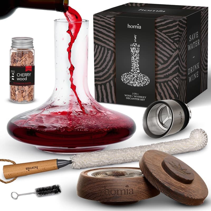 Premium Wood Cocktail Smoker Kit with 2-in-1 Decanter