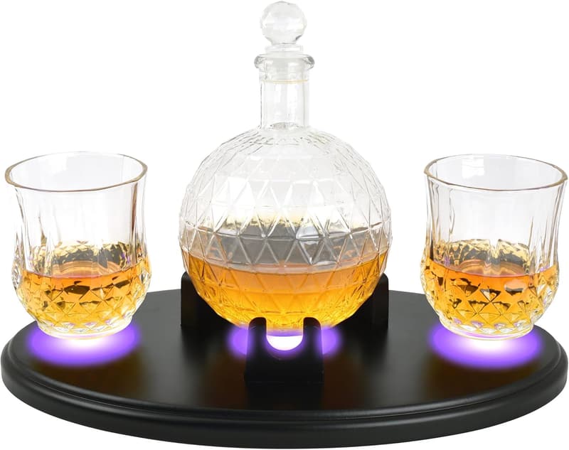 Epcot Design LED Whiskey Decanter Set with Glasses