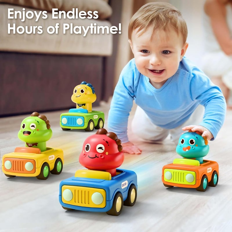 Baby Animal Race Cars – Push & Go Friction Toy Set for Toddlers