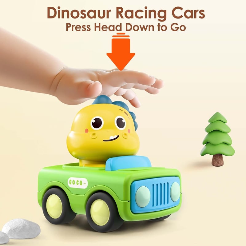 Baby Animal Race Cars – Push & Go Friction Toy Set for Toddlers