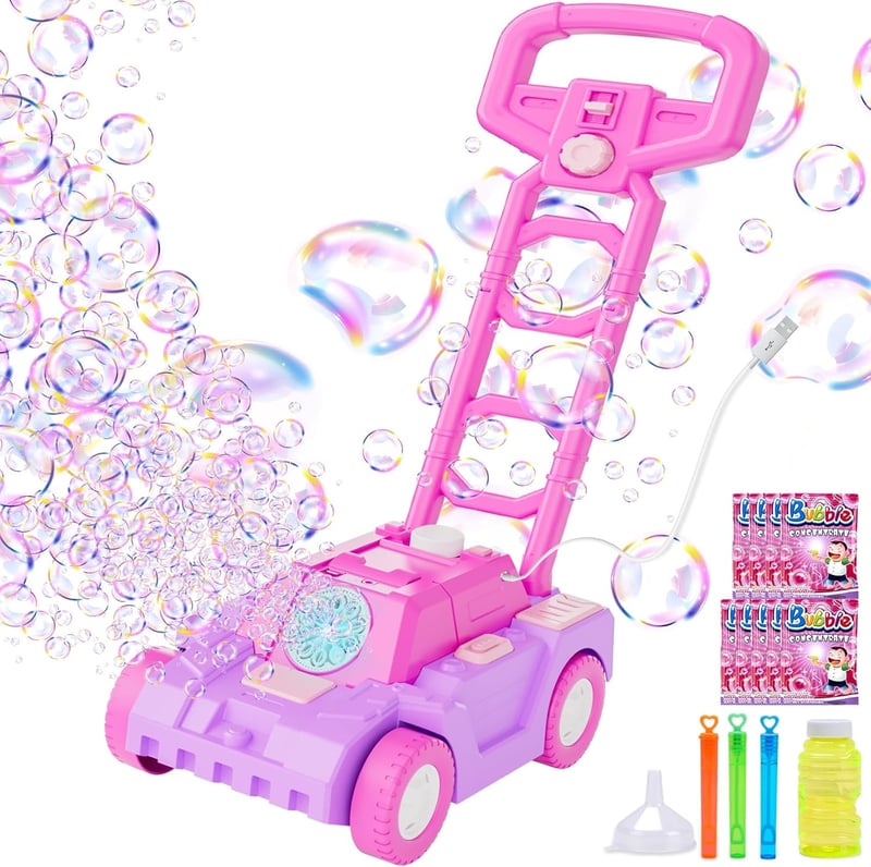 Bubble Lawn Mower Machine for Toddlers 1-3, Gift for Birthdays