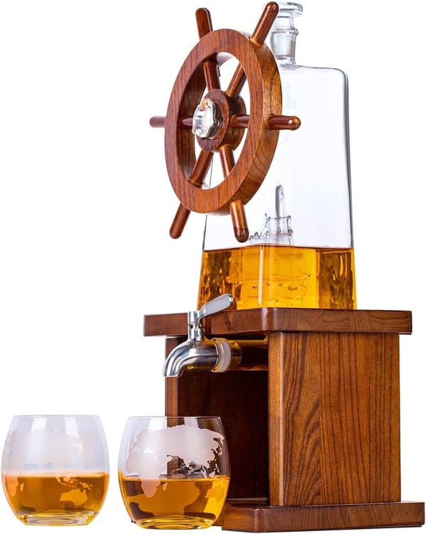 Men's Whiskey Decanter Set - 1250ml Liquor Gift