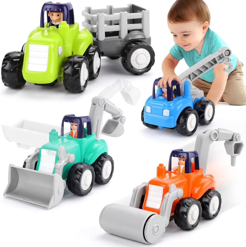Inertia Toy Cars Set for 1-Year-Old Boys - 4PCS Educational Gifts