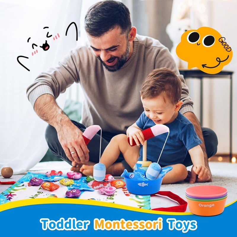 Montessori Learning Toy for Toddlers: Sea Animals & Sorting Bowls