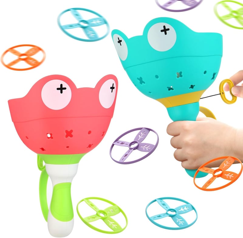 Outdoor Flying Disc Launcher for Kids Ages 4-8 - Fun Outdoor Game