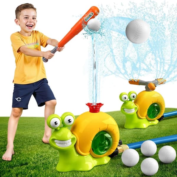 Outdoor Baseball Water Sprinkler Toy for Kids Ages 4-12