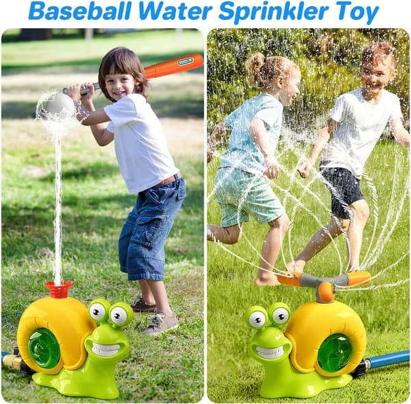 Outdoor Baseball Water Sprinkler Toy for Kids Ages 4-12