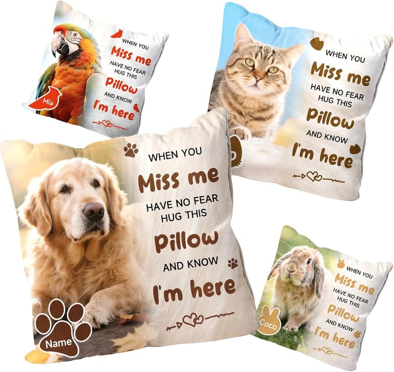 Custom Dog Memorial Pillow - Personalized Photo or Text Case