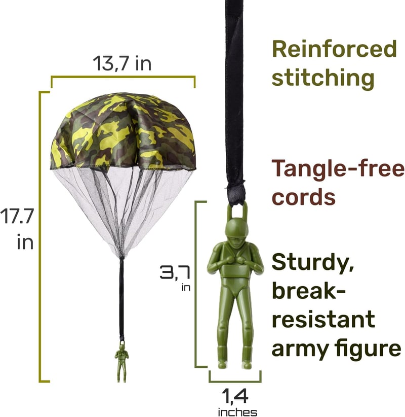 Easter Gift - Flying Army Parachute Toy for Kids 4-12