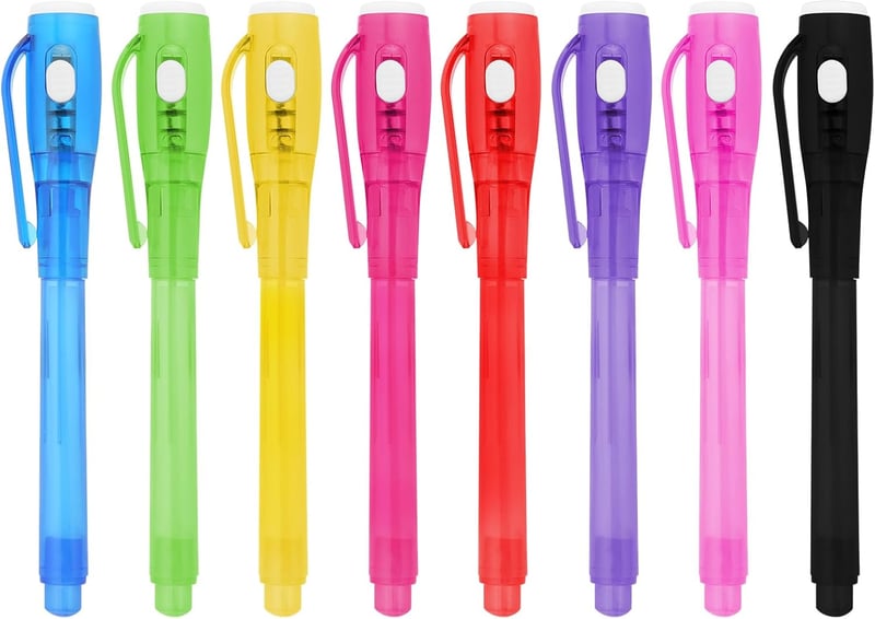 Kids' Spy Pen Set - 8 PCS Invisible Ink Markers for Fun