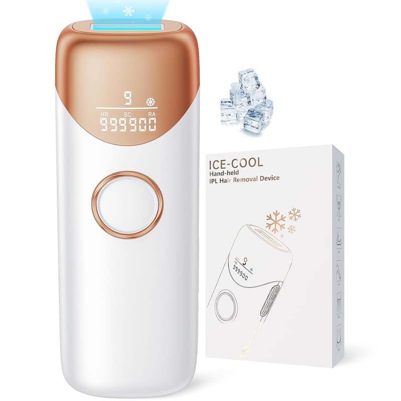 Painless IPL Laser Hair Removal Device with Cooling for Home Use