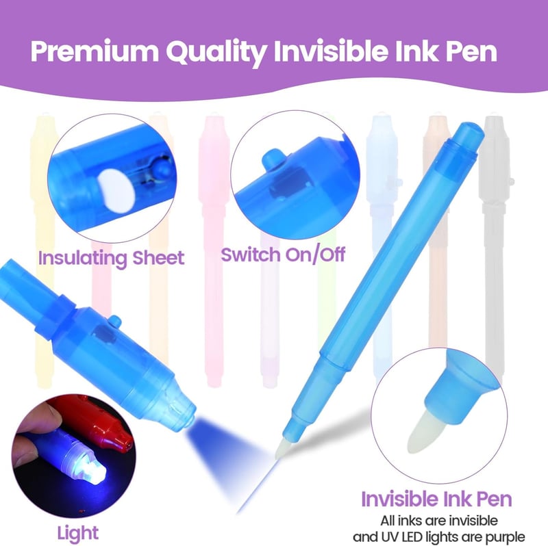 Invisible Ink Spy Pens Set - 36 Pcs Magic Markers for Kids