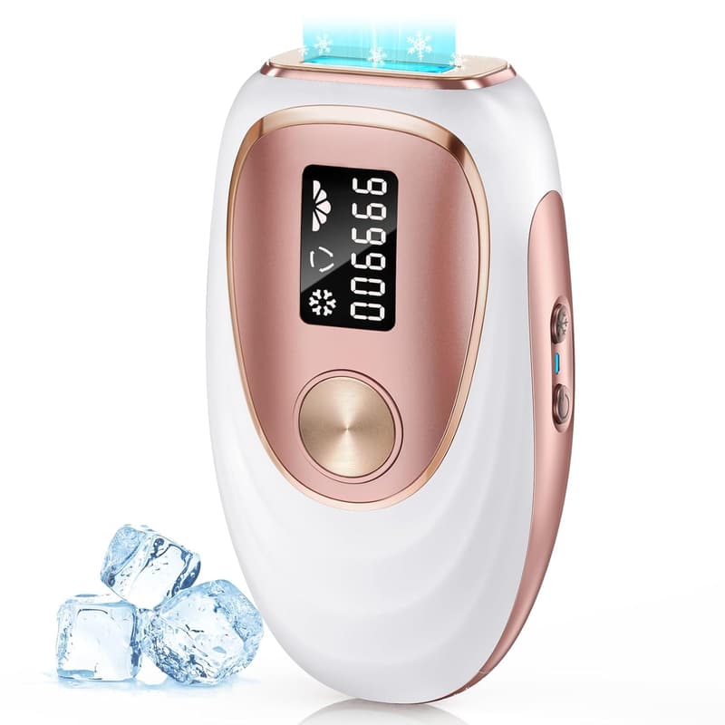 Home IPL Laser Hair Removal Device with Ice-Cooling - Rose Gold