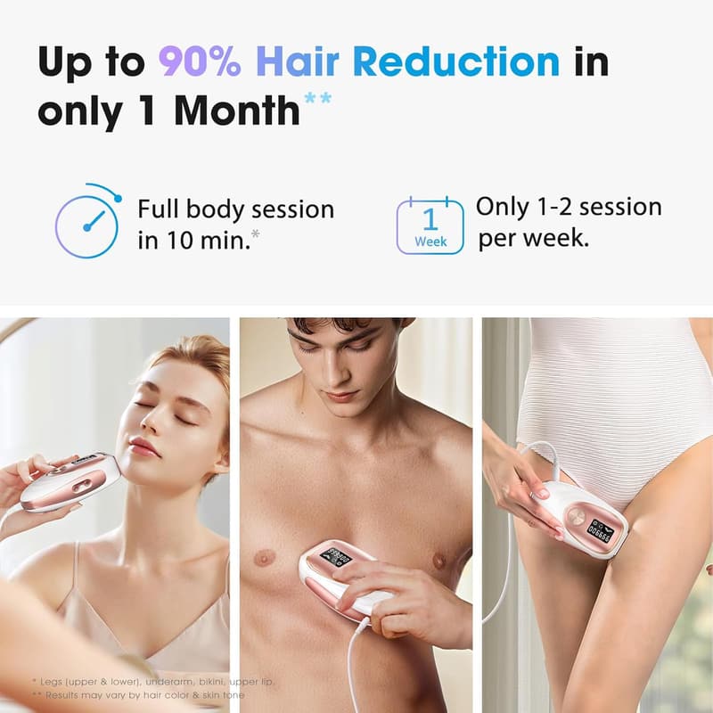 Home IPL Laser Hair Removal Device with Ice-Cooling - Rose Gold