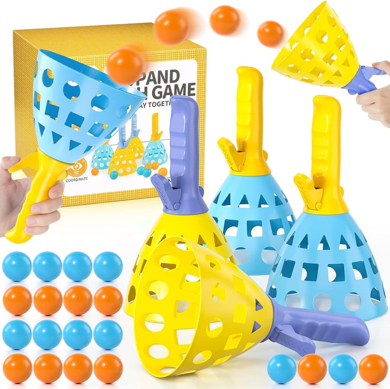 TEMI Pop Pass Catch Ball Game - Indoor/Outdoor Fun for Ages 3+