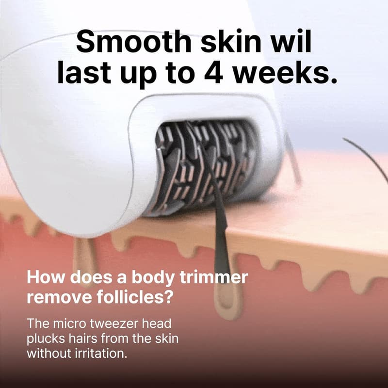 5-in-1 Cordless Epilator for Body Hair Removal, Rechargeable