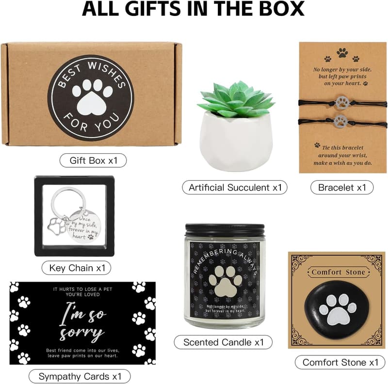 Dog Sympathy Gift Basket for Pet Loss & Memorials
